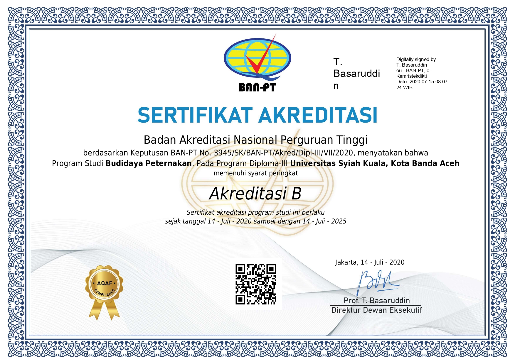 Akreditasi Proram Studi Diploma III Budidaya Peternakan